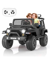 Funtok 12V 7AH 2-Seater Ride-On Car for Kids with Remote Control, Electric Truck with Music, Led Lights & Safety Features