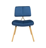 Velvet Upholstered Open Back Dining Side Chairs Set of 2 for Elegant Dining
