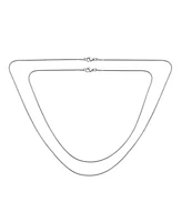 Bling Jewelry Set of 2 Strong Silver Tone Stainless Steel Snake Chain Necklace 24 & 30 Inch