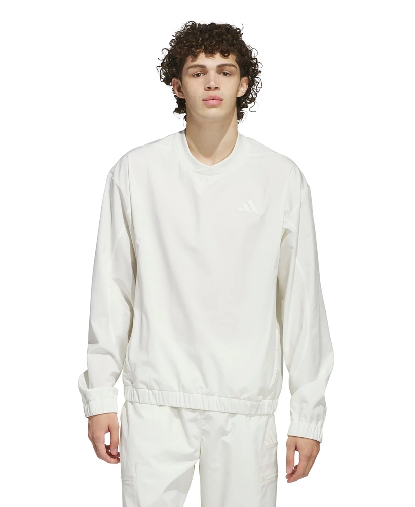adidas Men's Woven Crew Neck Sweatshirt