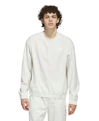 adidas Men's Woven Crew Neck Sweatshirt