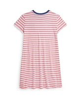 Polo Ralph Lauren Big Girls Striped Logo Jersey Dress