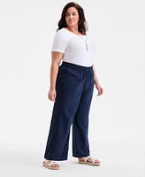 Style & Co Plus Eyelet-Trim Wide-Leg Pants, Exclusively at Macy's