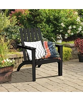 Patio Adirondack Chair Acacia Wood Lounge Armrest Garden Deck