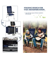 2PCS Patio Dining Chair Aluminum Camping Adjust Portable Headrest