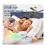 62 inch ceiling fan without light, can be used indoors and outdoors, with remote control, reversible Dc motor, no noise, suitable for bedroom, living