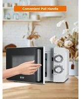 Commercial Chef Small Microwave 0.7 Cu. Ft. Countertop Microwave with Mechanical Control, White Microwave with 6 Power Levels, Outstanding Portable Mi