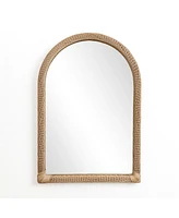 LuxenHome Bamboo Frame Arch Rectangle Accent Wall and Vanity Wall Mirror
