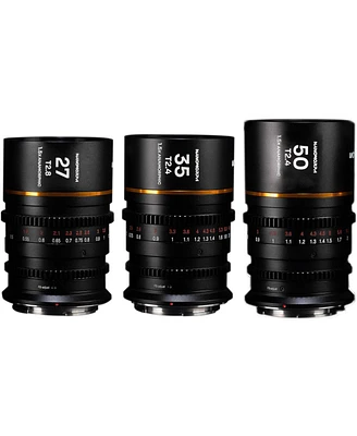 Venus Laowa Nanomorph S35 Prime 3-Lens Bundle with 35mm, 50mm T2.4 and 27mm T2.8 Anamorphic Lens for Dji Dl, Amber Flare