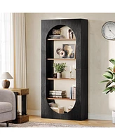 Tribesigns 5-Tier Black Arched Bookshelf, 70.87-Inch Tall Arch Bookcase with Storage, Modern Book Shelf Storage Organizer for Living Room, Home Office