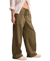 Lucky Brand Women's Cotton Relaxed Wide-Leg Utility Pants