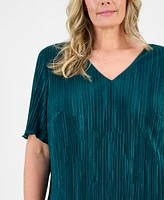 Connected Plus V-Neck Short-Sleeve Tiered Dress