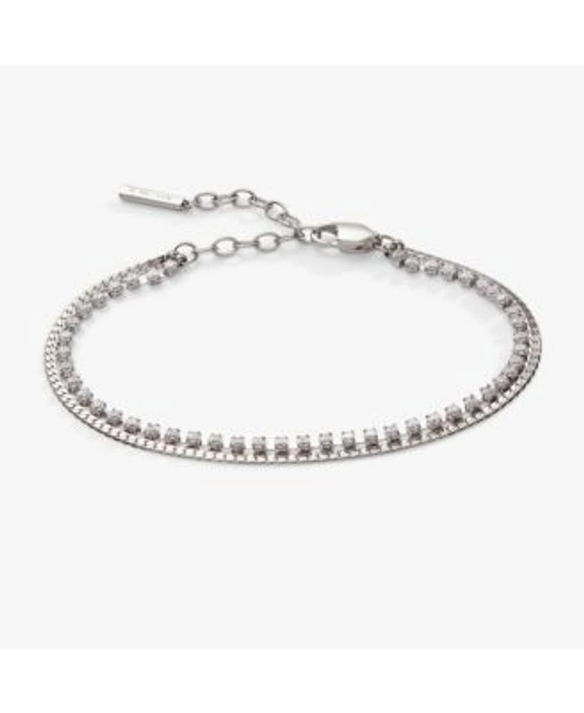 2 Row Crystal Tennis Chain Bracelet