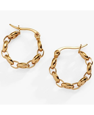 Alex and Ani Frozen Mariner Chain Hoop Earrings