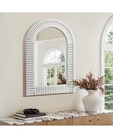 LuxenHome White Arch Rectangle 36-Inch Tall Wall Mirror, Accent and Vanity