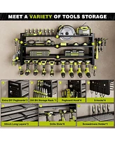 Hausource 4 Tier Power Tool Organizer Shelving Wall Mount Utility Storage Rack，Black