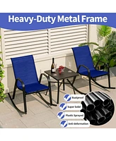 2pcs Patio Rocking Chair Heavy-Duty Metal Rocker Outdoor Anti-Slip