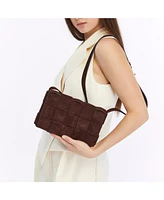 Women's Woven Suede Shoulder Bag