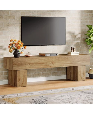 Tribesigns 63" Tv Stand, Farmhouse Entertainment Center, Low Tv Console Table for Living Room, Long Media Console Television Stands for 55/60/65