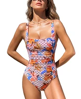 Cupshe Women's Vibrant Floral One-Piece Swimsuit