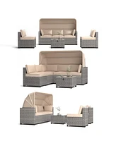 Mondawe 6 Pieces Patio Furniture Sets for Garden Poolside Backyard-3