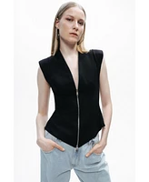 Nocturne Women's Zipper Design Blouse