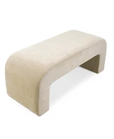 47" Velvet Upholstered Waterfall Bench, Modern Bed Bench for Living Room or Entryway-Maison Boucle