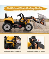12V Battery Powered Kids Ride on Excavator with Adjustable Arm and Bucket