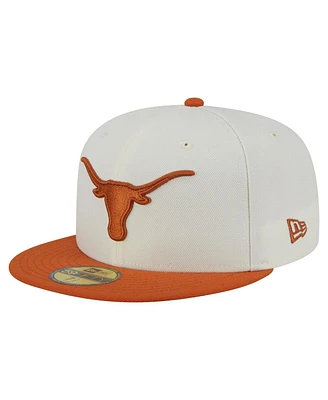 New Era Men's Cream Texas Longhorns Chrome 59FIFTY Fitted Hat