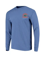 Image One Men's Blue Florida Gators 2025 Ncaa Basketball National Champions Distressed Net Long Sleeve T-Shirt