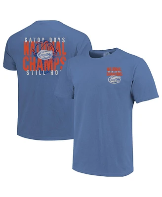 Image One Men's Blue Florida Gators 2025 Ncaa Basketball National Champions Comfort Colors Gator Head T-Shirt