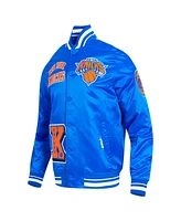 Pro Standard Men's Royal New York Knicks Sublimated Satin Full-Snap Jacket