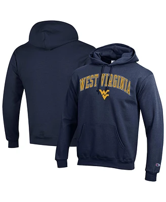 Champion Men's Navy West Virginia Mountaineers Arched Logo Fleece Pullover Hoodie