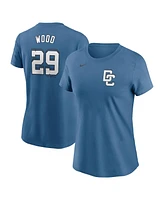 Nike Women's James Wood Blue Washington Nationals 2025 City Connect Fuse Name Number 2.0 T-Shirt