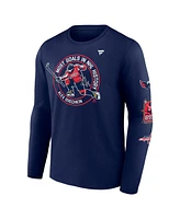 Fanatics Men's Alexander Ovechkin Athletic Navy Washington Capitals Nhl All-Time Leading Goal Scorer Badges Long Sleeve T-Shirt