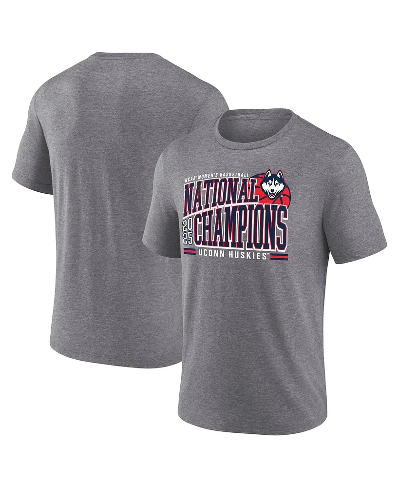 Fanatics Men's Heather Gray UConn Huskies 2025 Ncaa Women's Basketball National Champions Tri-Blend T-Shirt