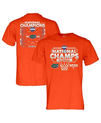 Blue 84 Men's Orange Florida Gators 2025 Ncaa Basketball National Champions Bracket T-Shirt