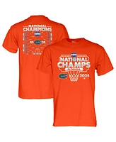 Blue 84 Men's Orange Florida Gators 2025 Ncaa Basketball National Champions Bracket T-Shirt