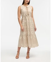 Ellen Tracy Women's Embroidered Maxi Dress