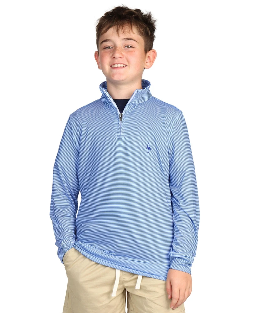 Tailorbyrd Boys Stripe Printed Performance Quarter Zip