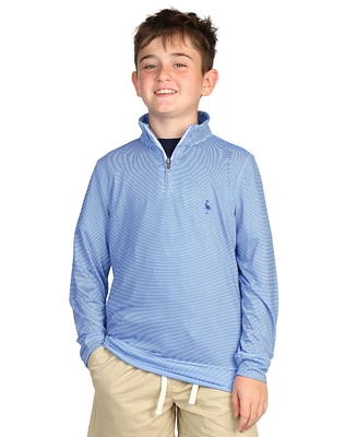 Tailorbyrd Boys Stripe Printed Performance Quarter Zip