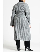 Eloquii Plus Size Long Belted Cardigan