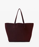 Mango Women's Suede Shopper Bag