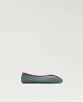Mango Women's Satin Contrast Piping Ballerina Shoes