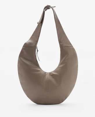 Mango Women's Half-Moon Leather Bag