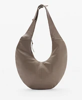 Mango Women's Half-Moon Leather Bag