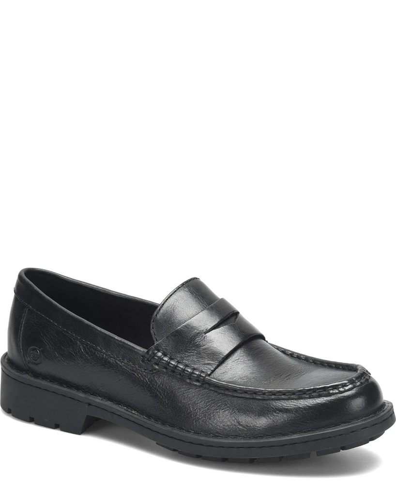 Born Men's Langley Leather Slip On Penny Loafers