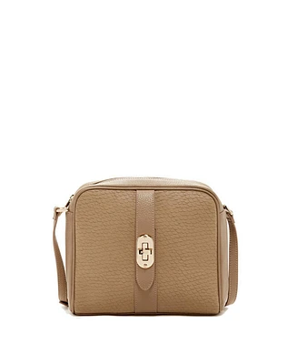 Susu Leather Crossbody Bag for Women Medium Size Beige Purse