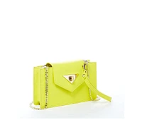 Susu Bright Yellow Mini Crossbody Purse Chain Strap Leather Wristlet Women's Handbag