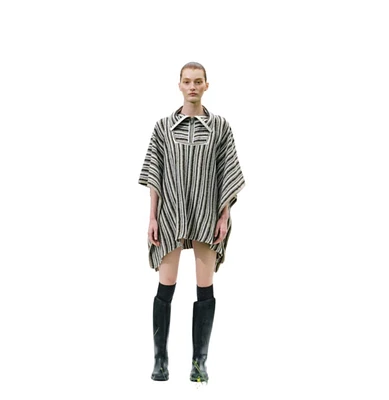 Labeca London Women's Juniper Striped Wool Cape